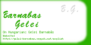 barnabas gelei business card